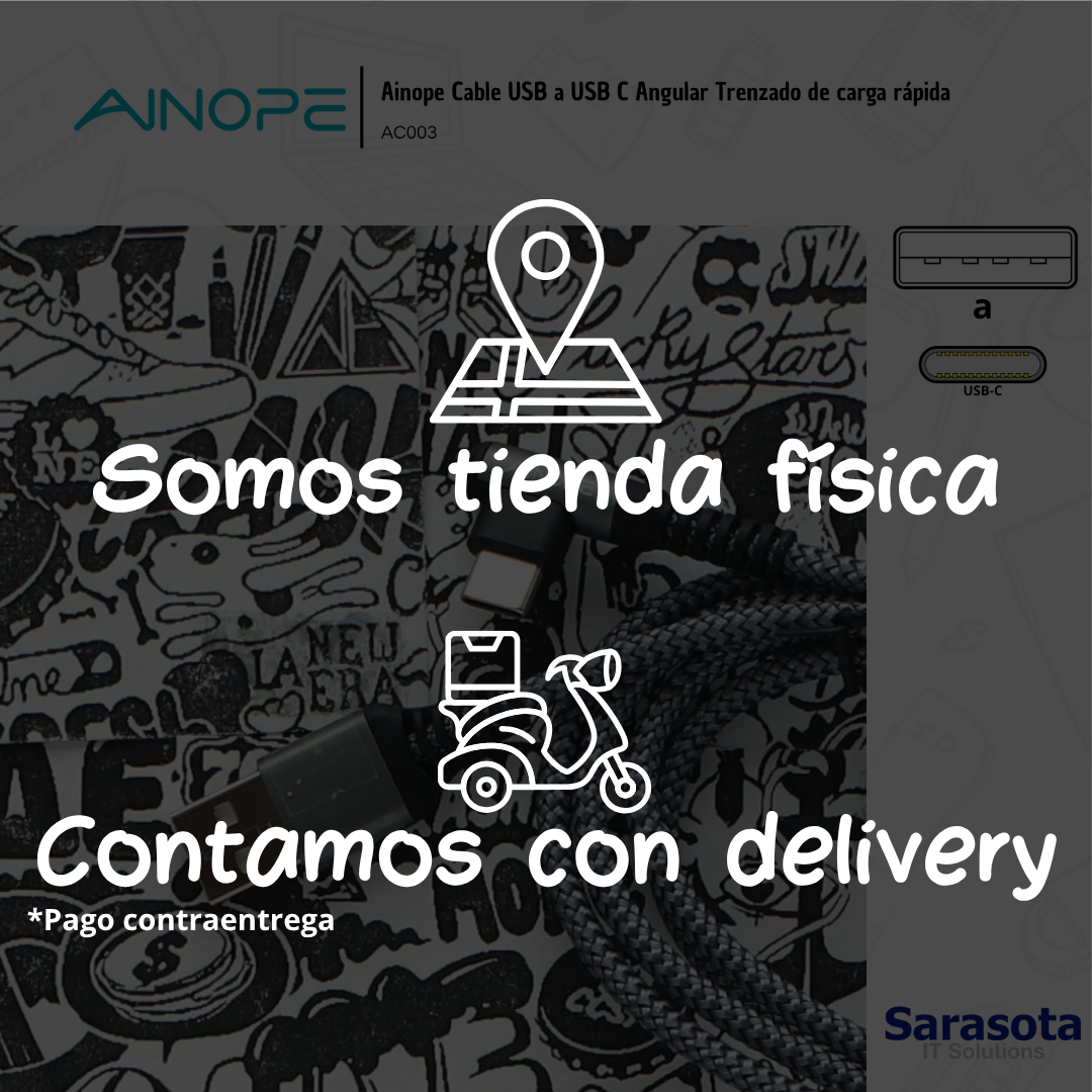 accesorios para electronica - Ainope Cable USB a USB C Angular Trenzado 2
