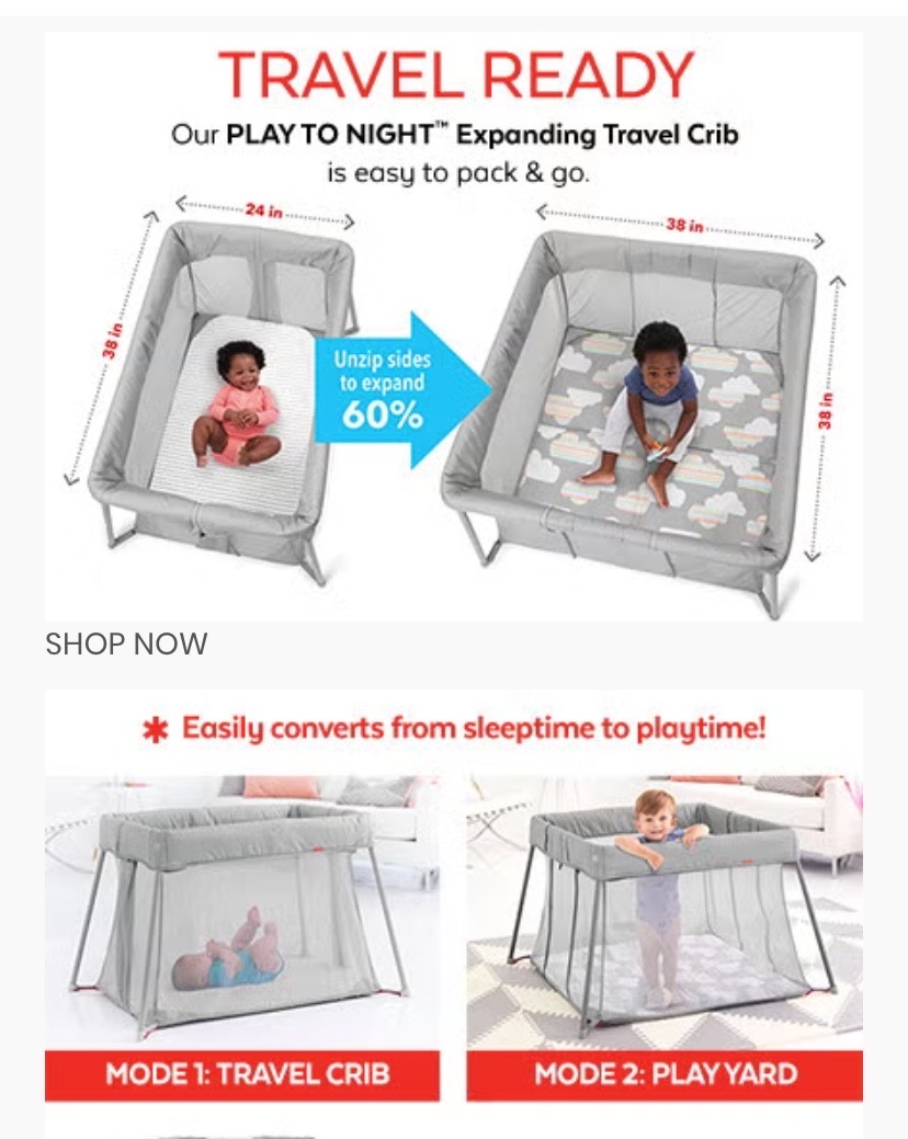 accesorios - Cuna Expandible para viaje . 
Marca Skip * Hop. 2