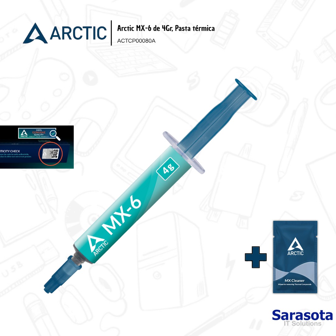 accesorios para electronica - Pasta térmica Arctic MX-6 de 4gr. mas regalo 1