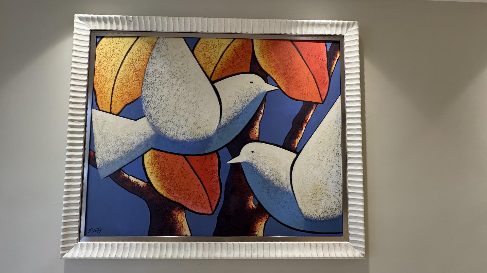 decoración y accesorios - pintura Francisco Santos 
título : Palomas 40x50