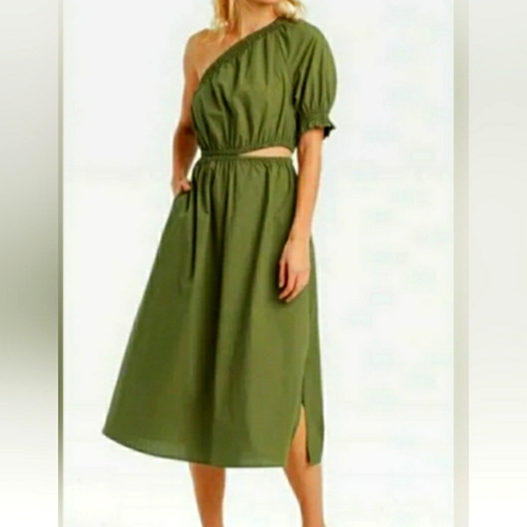 ropa para mujer - Vestido de un hombro con cut out en la cintura 