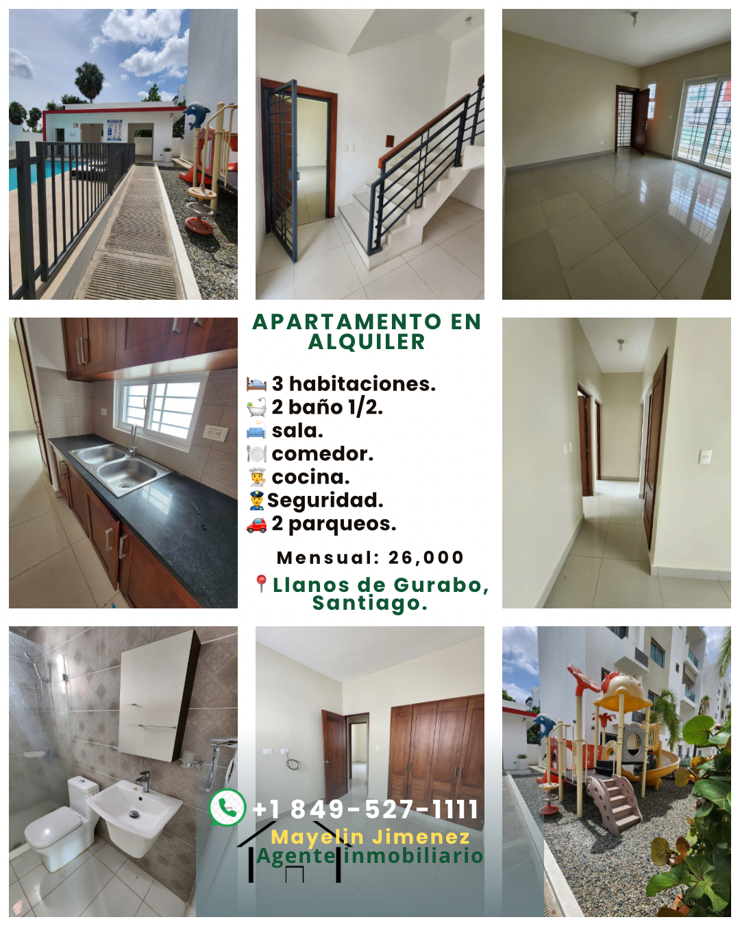 apartamentos - Alquiler primer nivel Llanos de Gurabo  7
