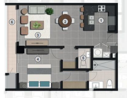 apartamentos - Apartamento en venta en Naco de 1 hab 7
