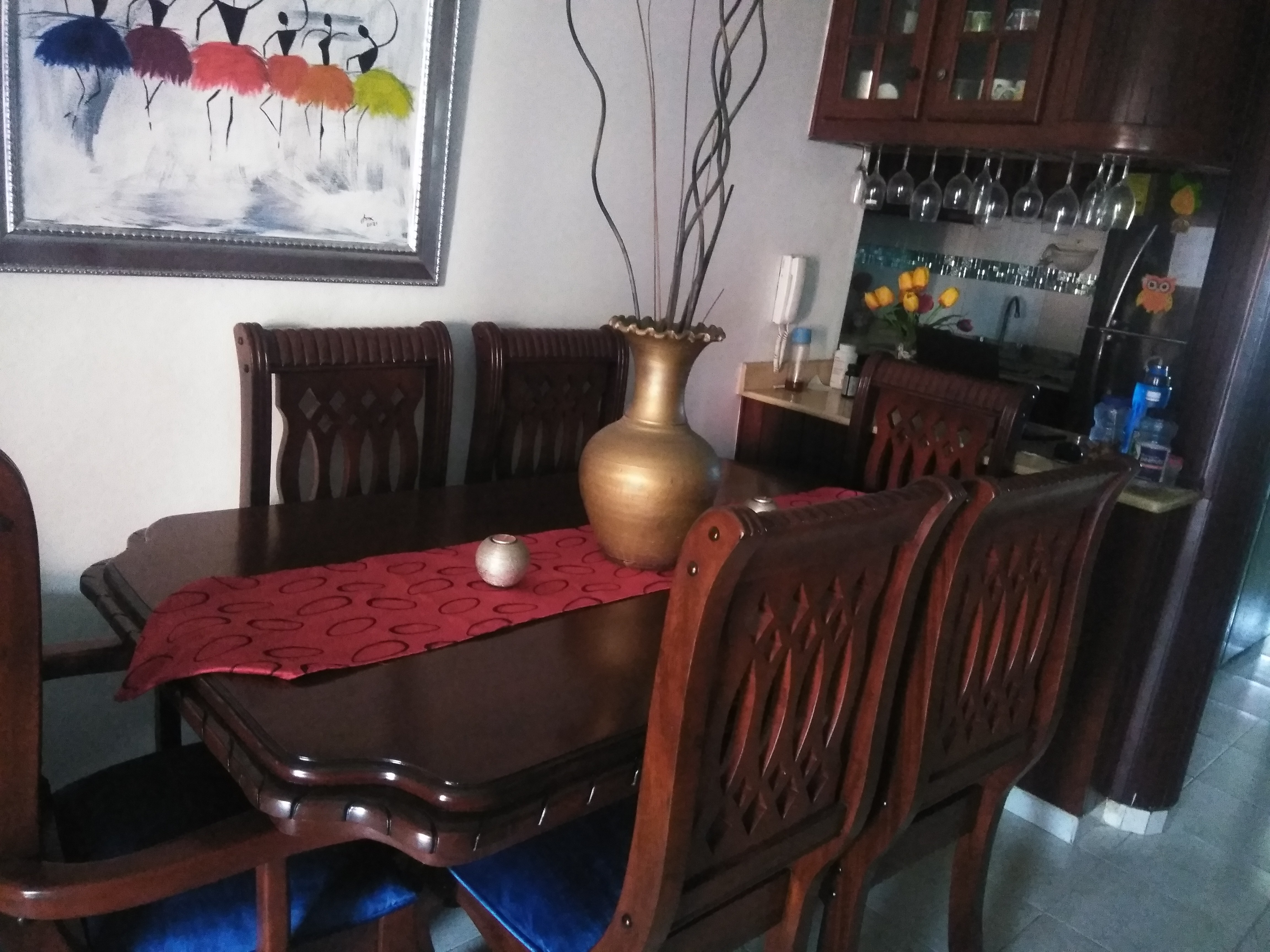 muebles y colchones - Juego de Comedor 6 Sillas en Caoba 2