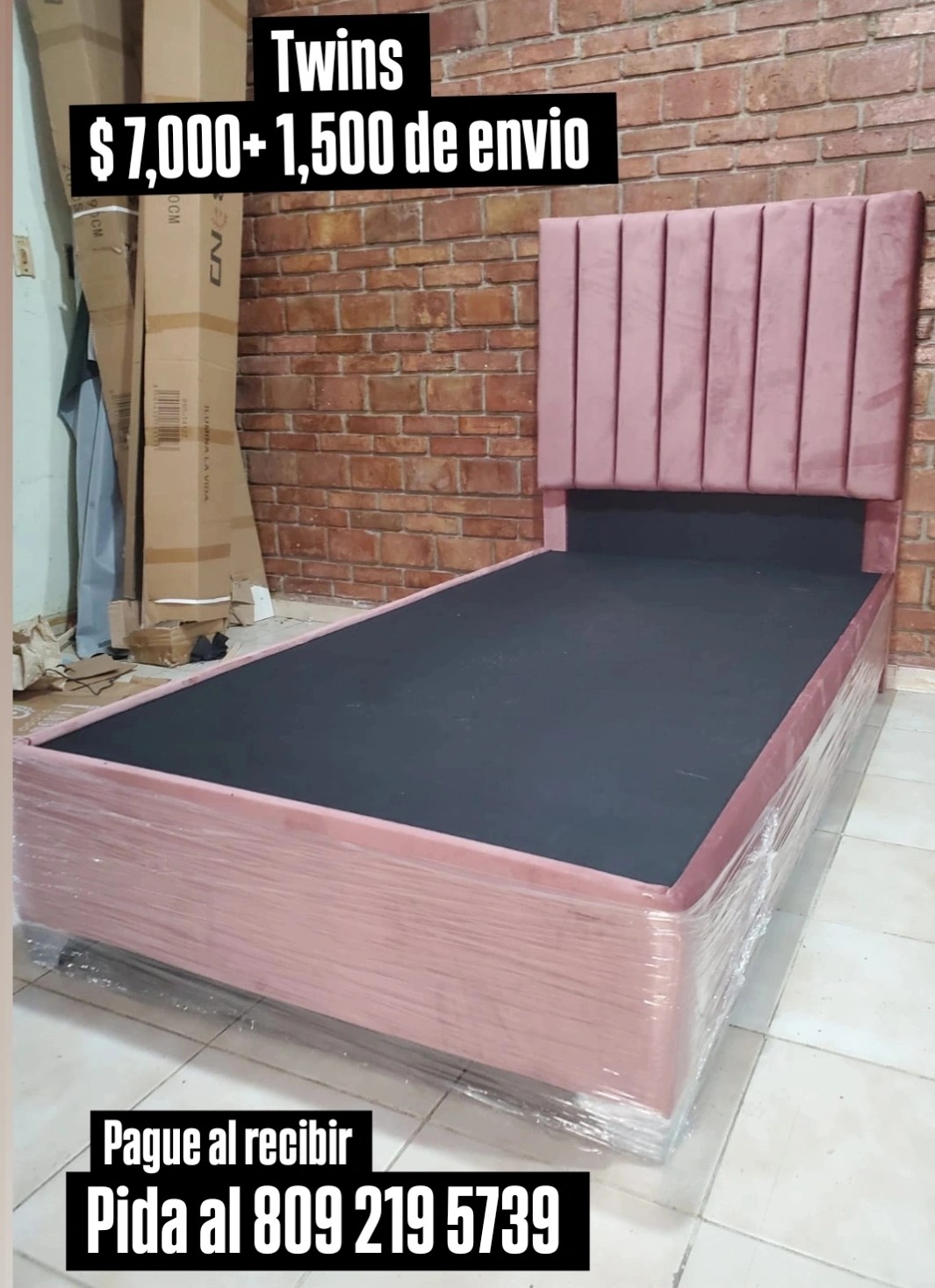 muebles y colchones - Gran Liquidación  de bases de camas tapizadas  en excelentes costos 1
