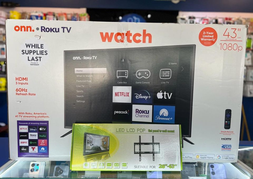 tv - ONN SMART TV DE 43 PULGADA ROKU 1080P NUEVAS
