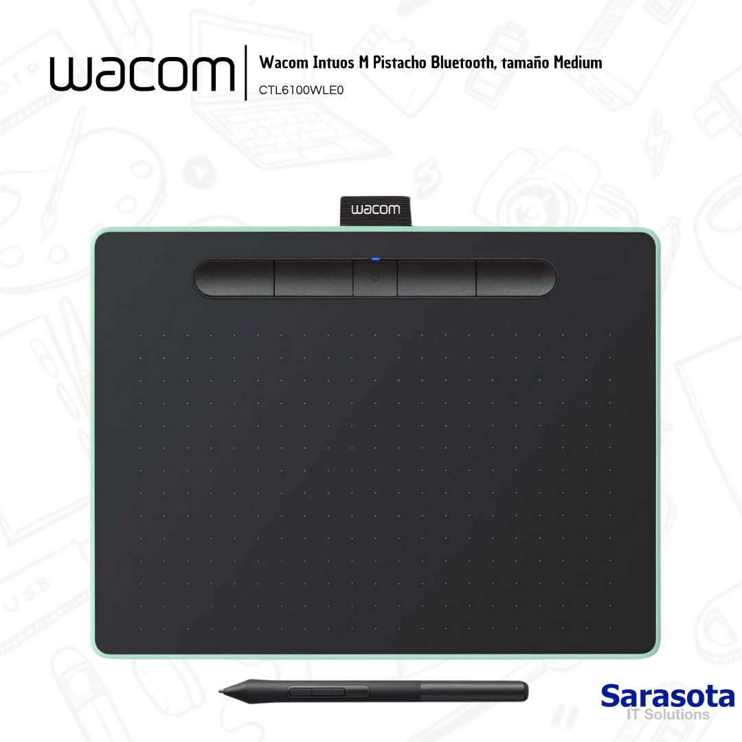 accesorios para electronica - Wacom Intuos M Pistacho Bluetooth 1