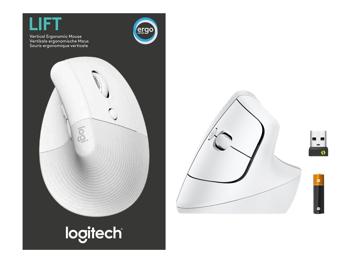 computadoras y laptops - MOUSE LOGITECH LIFT VERTICAL ERGONOMICO INALAMBRICO (WIRELESS) COLOR BLANCO, HAS 0