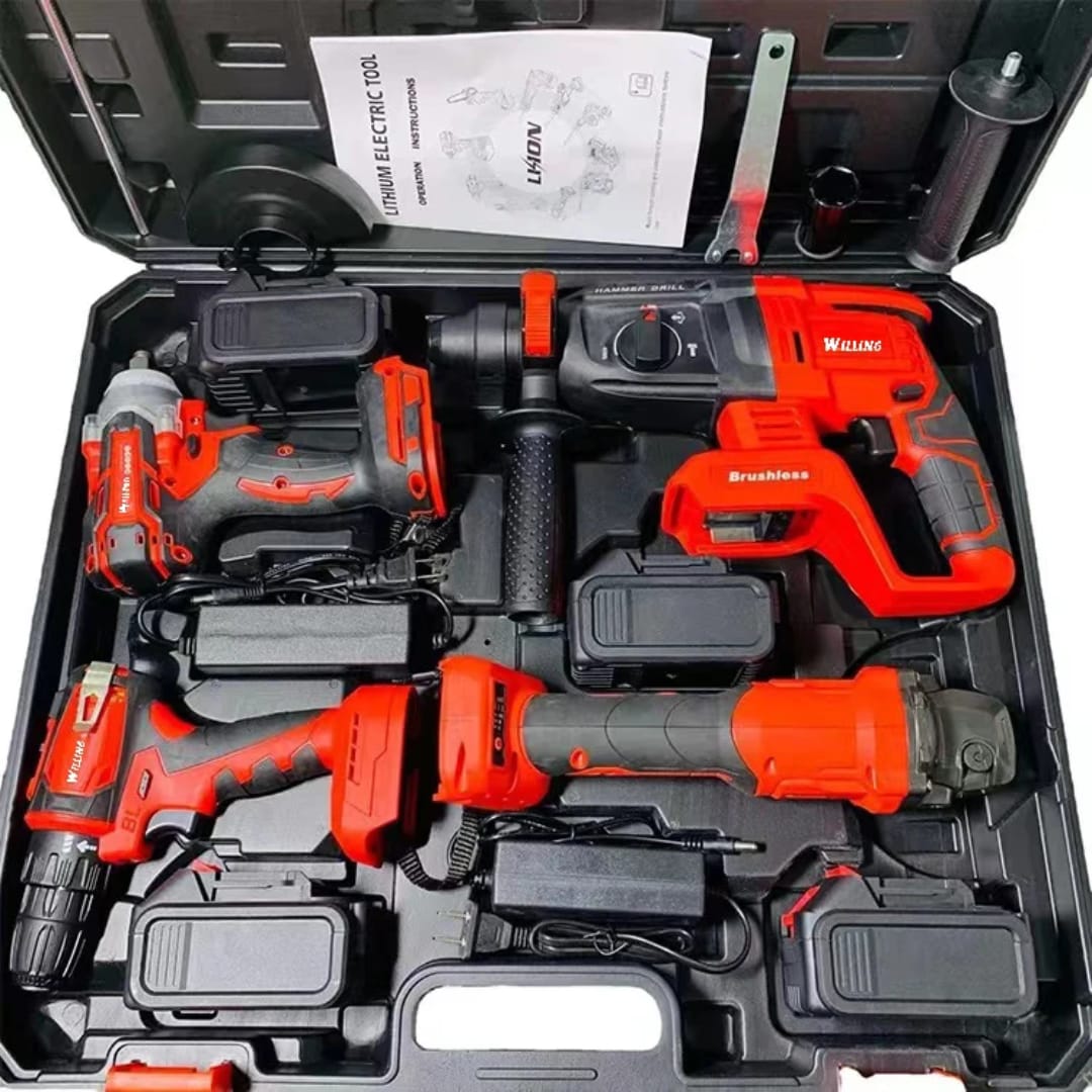 herramientas, jardines y exterior - Kit de herramientas 4en1, incluye 2 baterías de 68 1