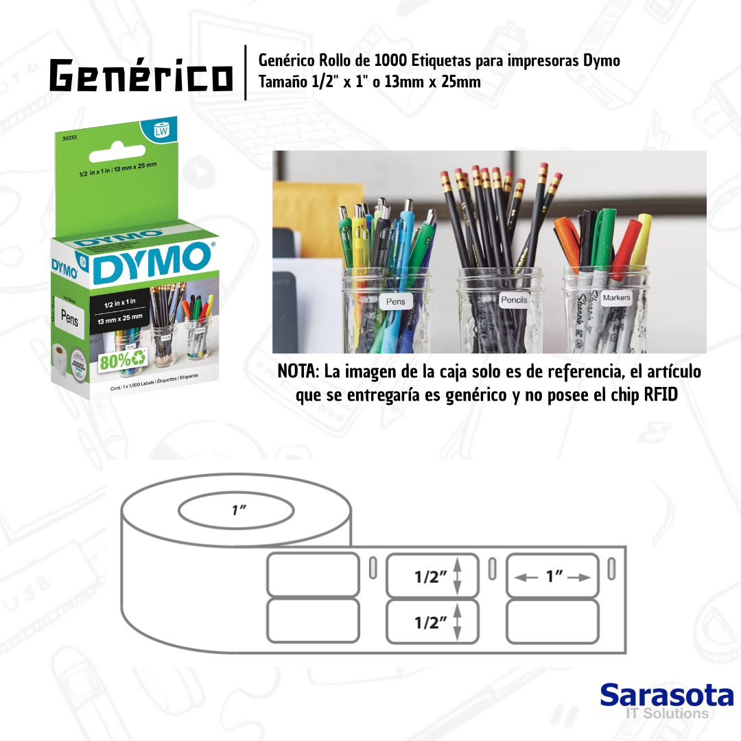 impresoras y scanners - Rollo Genérico de 1000 Etiquetas para impresoras D 2