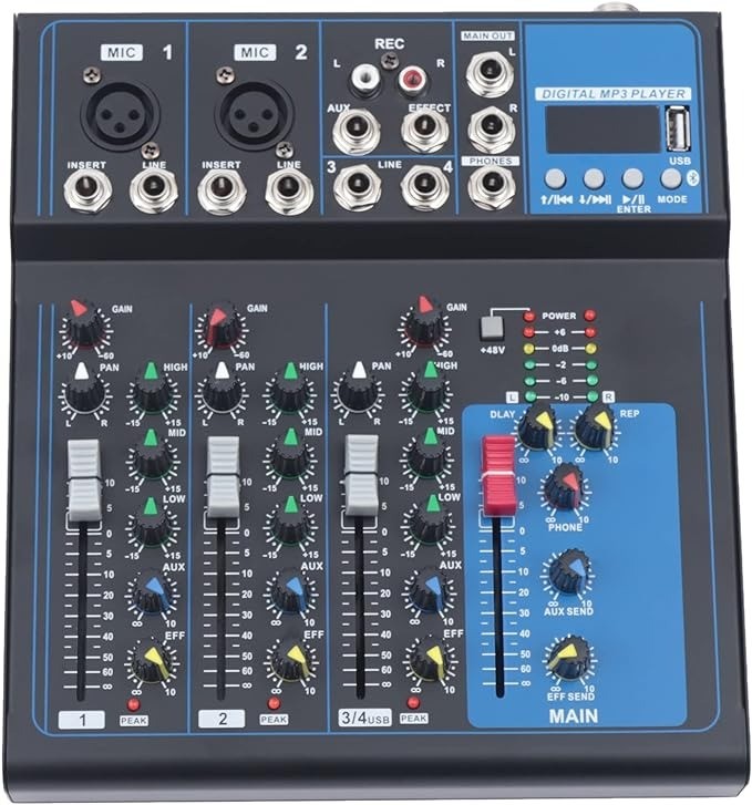 camaras y audio - MEZCLADORA DE SONIDO MIXEL 4 CANALES SQ-04 0