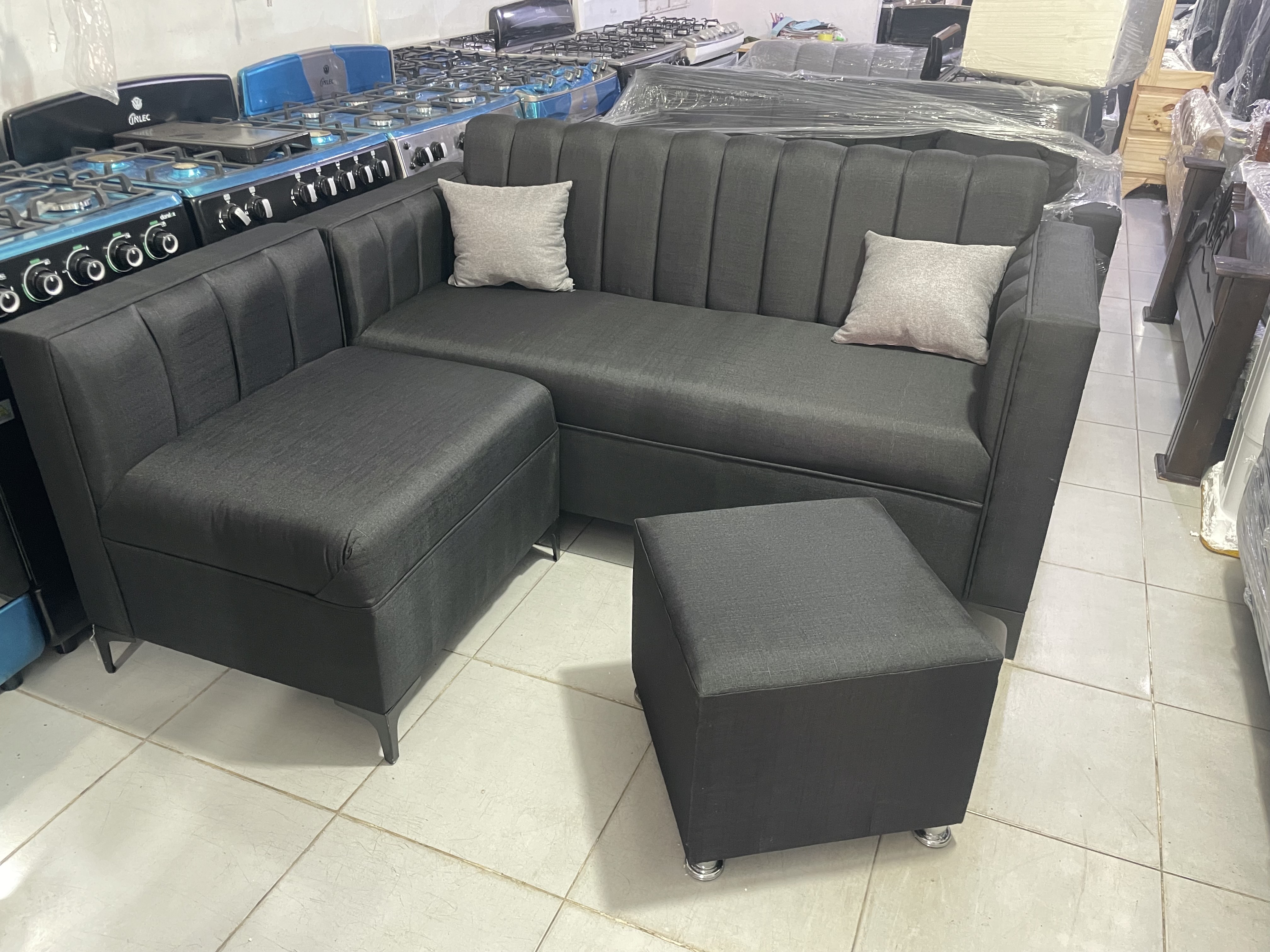 muebles y colchones - Juego de sala Mini L nuevo con garantías full 4