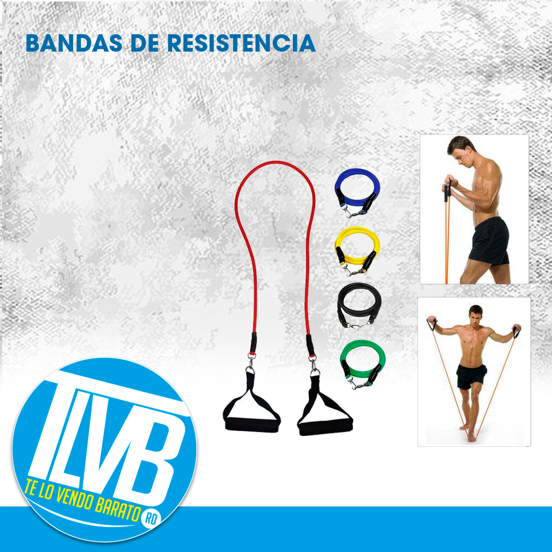 Artículos Deportivos - Juego Kit de bandas Elasticas de resistencia ejercicio Yoga Pilates Gym Ligas 2
