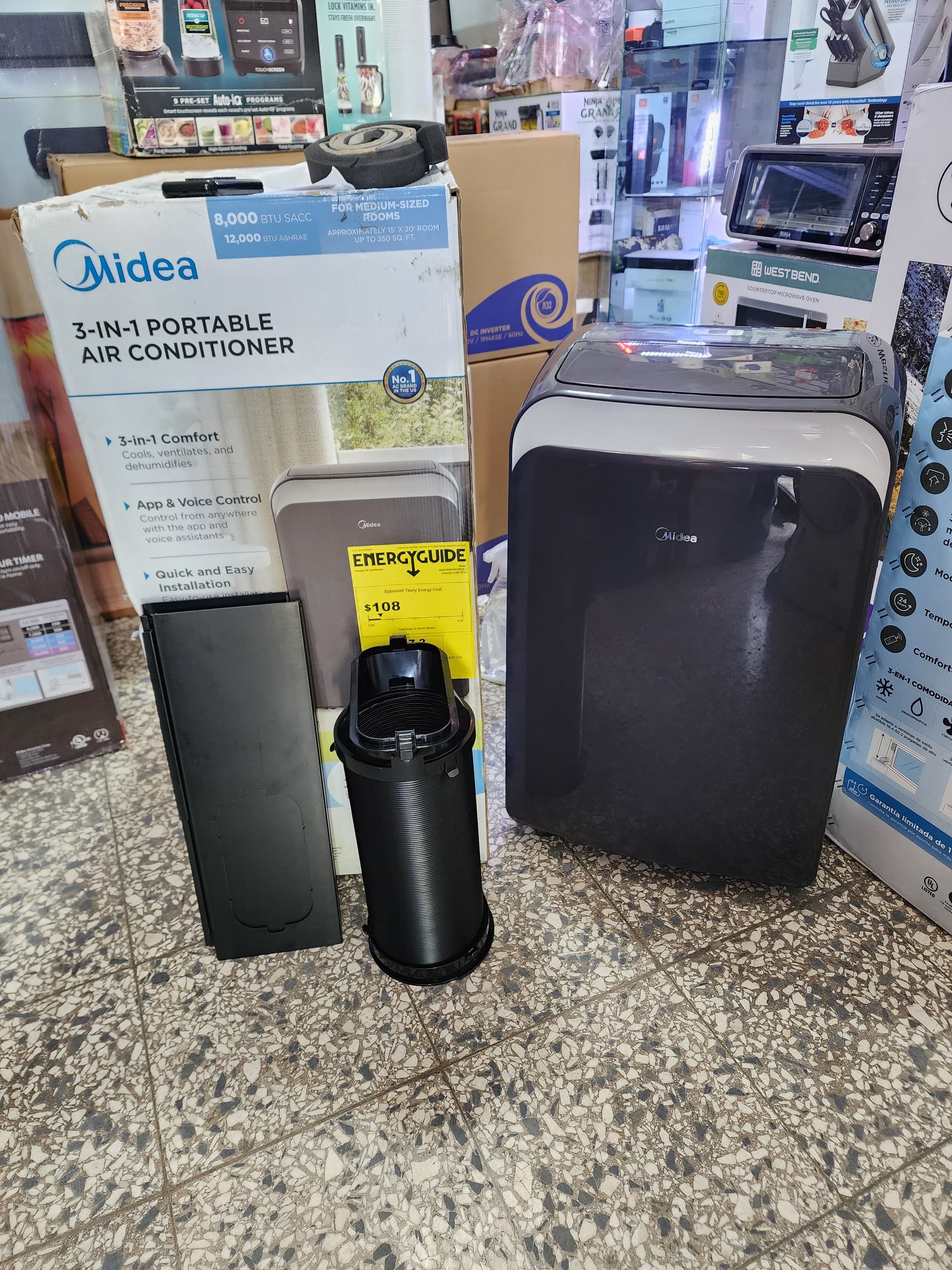 cocina - aire acondicionado portátil midea 12000btu luz 110 0