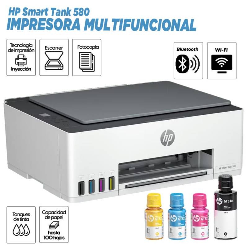 impresoras y scanners - IMPRESORA ,MULTIFUNCIONAL HP SMART TANK 580 - ALL IN ONE PRINTER- SISTEMA DE TIN 1