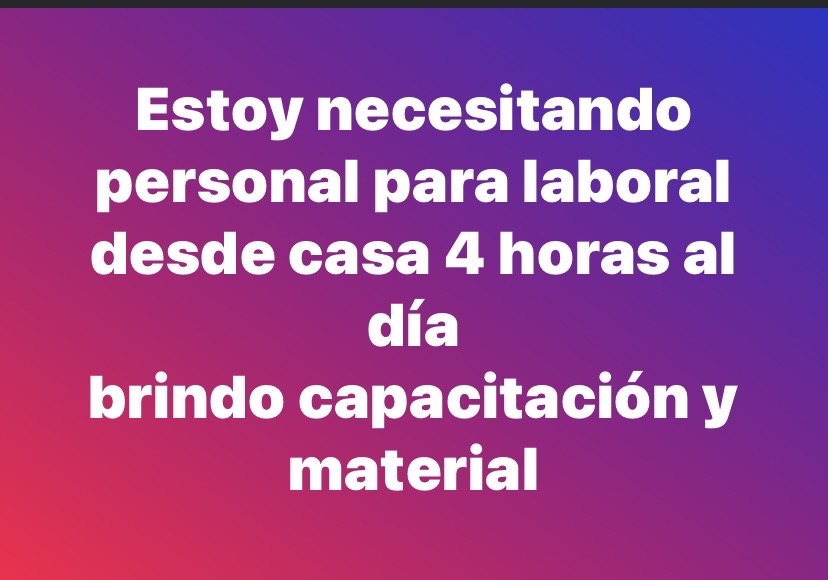 empleos disponibles - necesitamos personal para trabajar medio tiempo pide información 