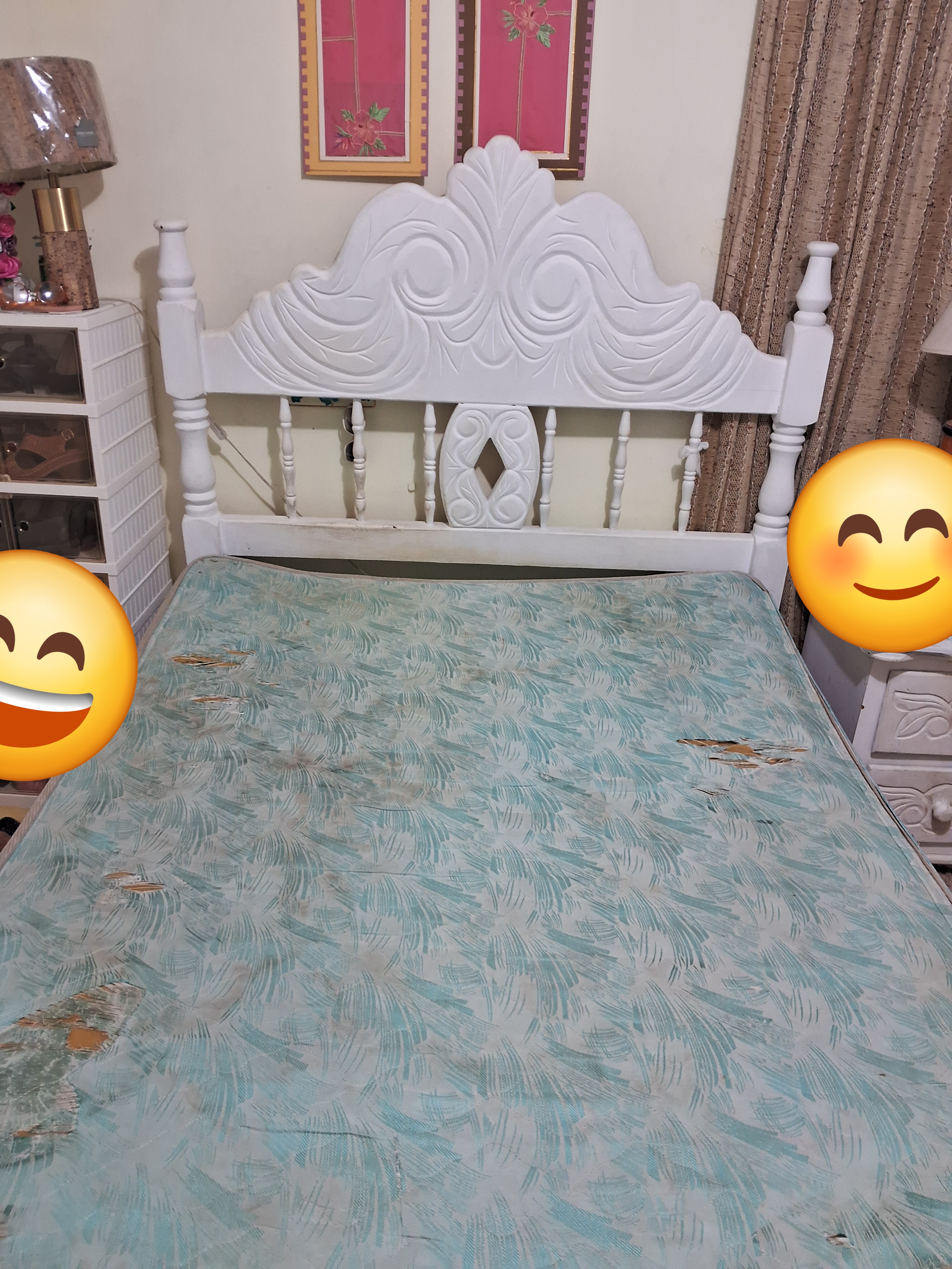 muebles y colchones - Se vende juego de cuarto usado de pino tratado 4