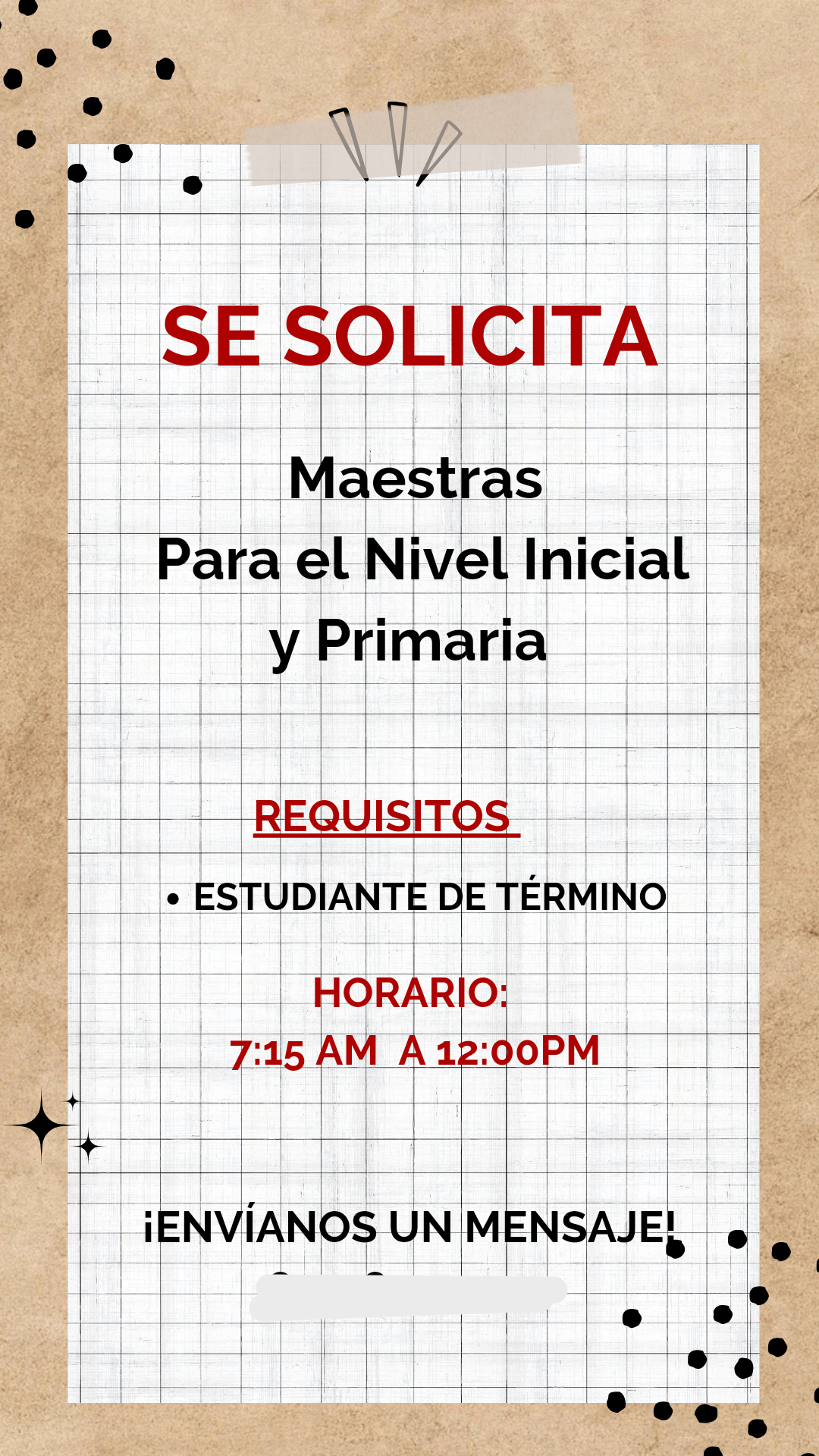empleos disponibles - Estudiante nivel inicial, estudiante nivel primar 0