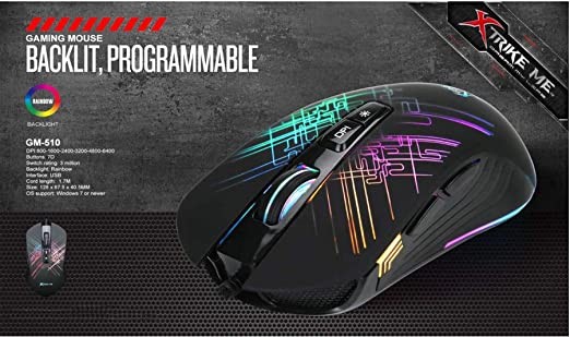 computadoras y laptops - MOUSE USB OPTICO GAMING 6400DPI  XTRIKE ME
GM510