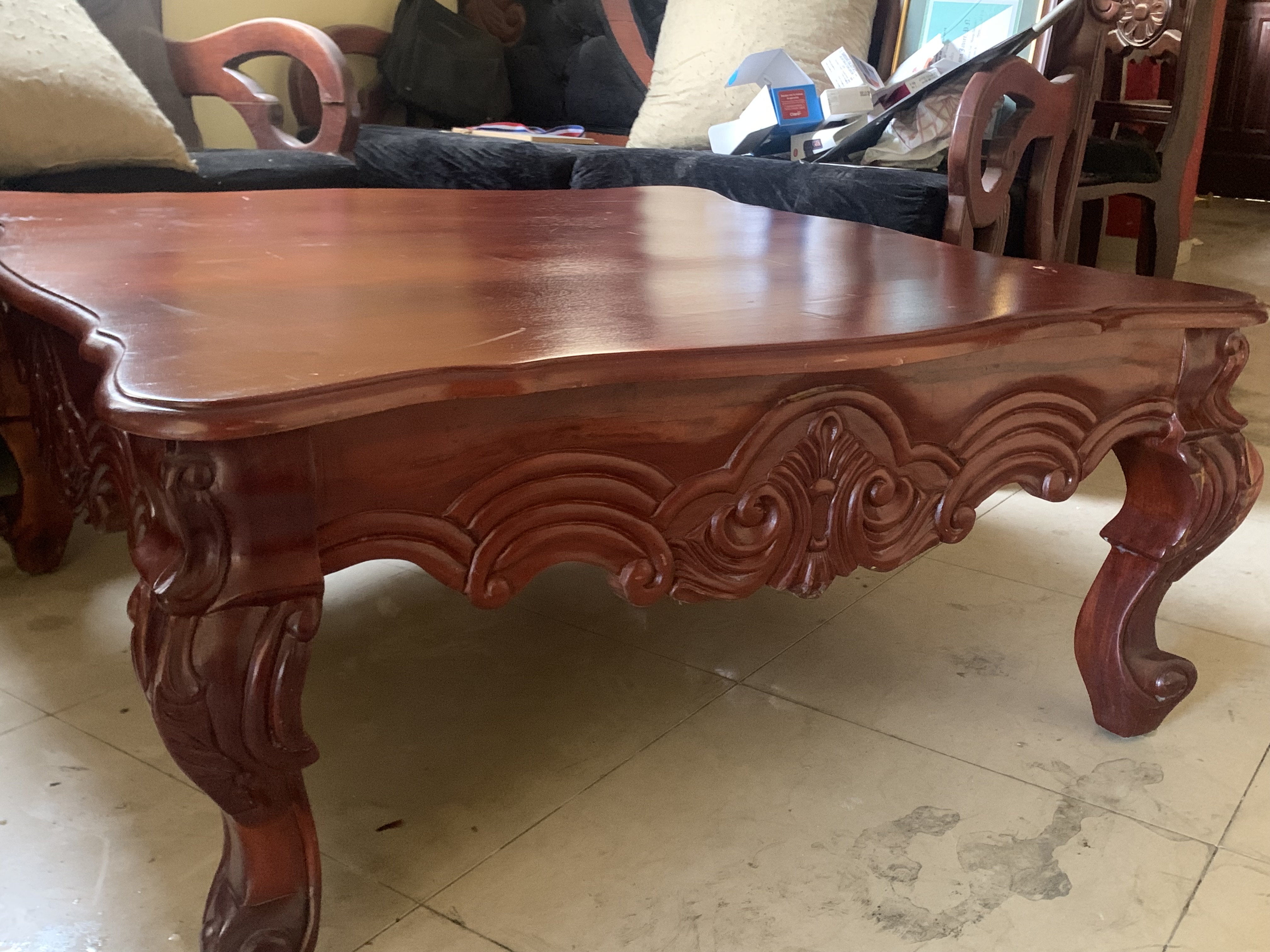 muebles y colchones - Juego de Muebles en Caoba Maciza Tallada – Eleganc 5