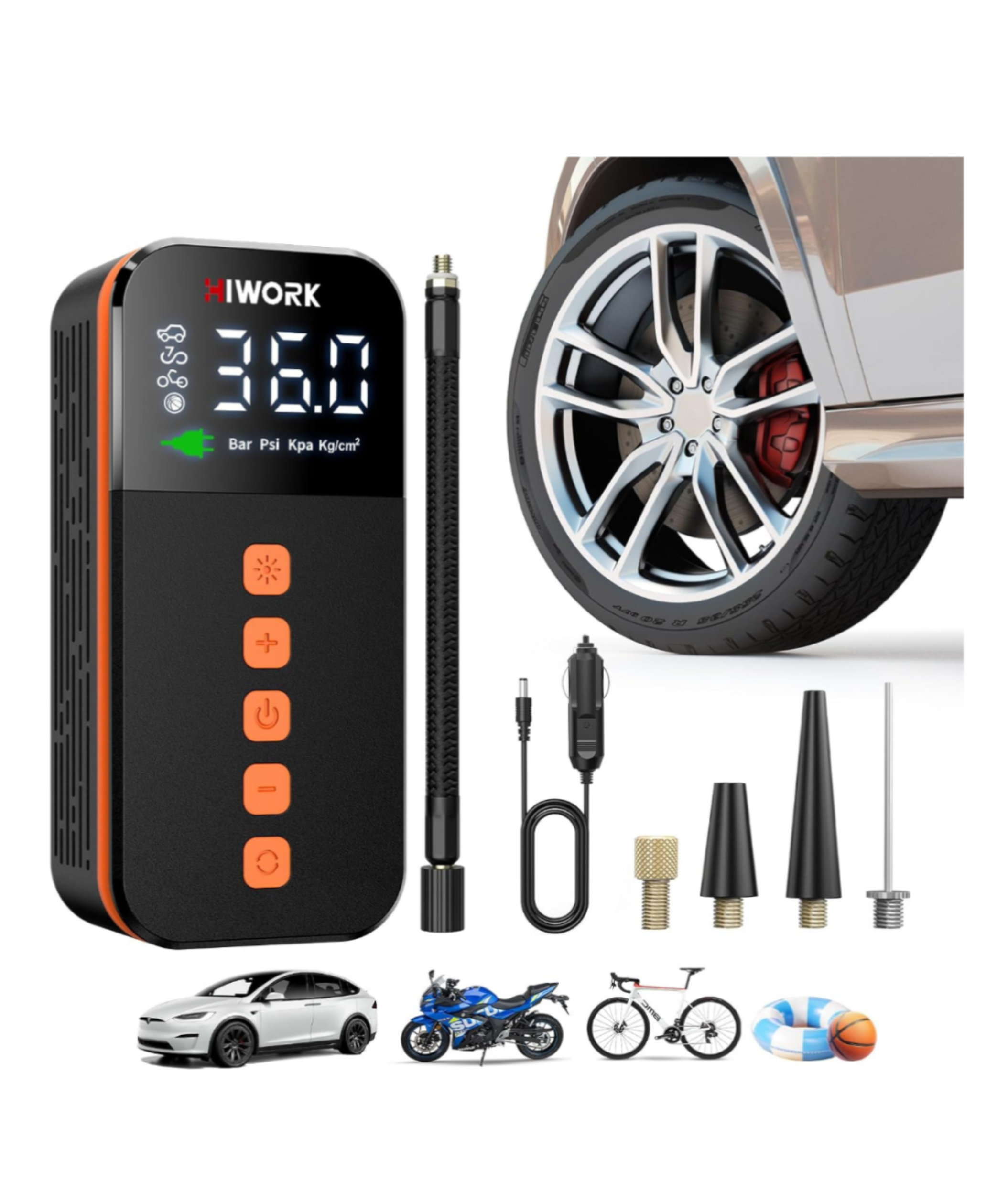 otros electronicos - 🚗💨 ¡Inflado Rápido y Preciso en Segundos, Compresor de Aire Portátil 150 PSI
