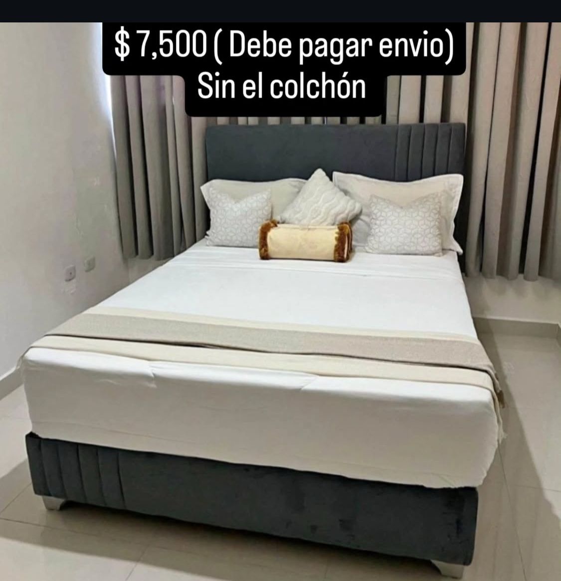 muebles y colchones - Gran Liquidación  de bases de camas tapizadas  en excelentes costos 3