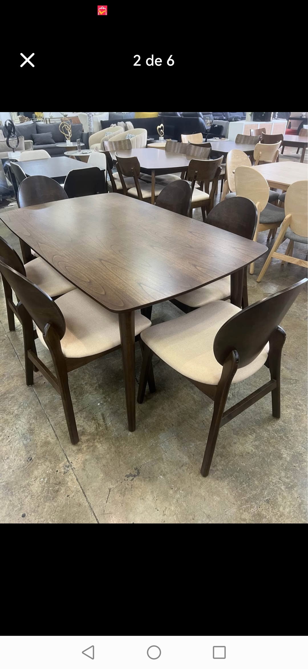 muebles y colchones - Juego de comedor importado en madera de 6 sillas  0