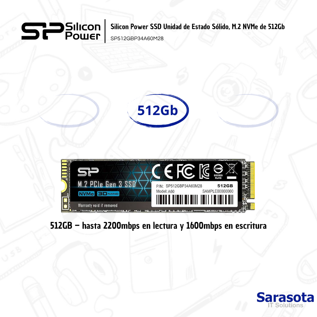 accesorios para electronica - Silicon Power SSD Unidad de Estado Sólido, M.2 NVM 1