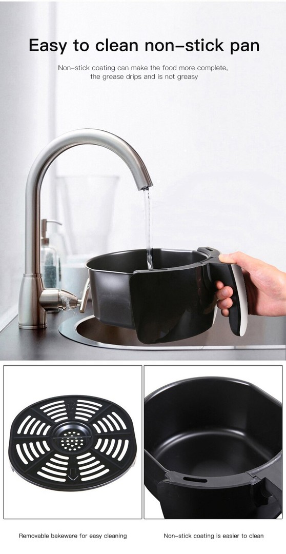 electrodomesticos - Freidora de aire análoga de 5.5 litros RU-1011 2