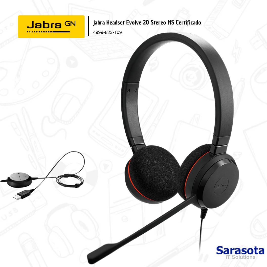 camaras y audio - Jabra Evolve 20 MS Stereo HeadSet  1