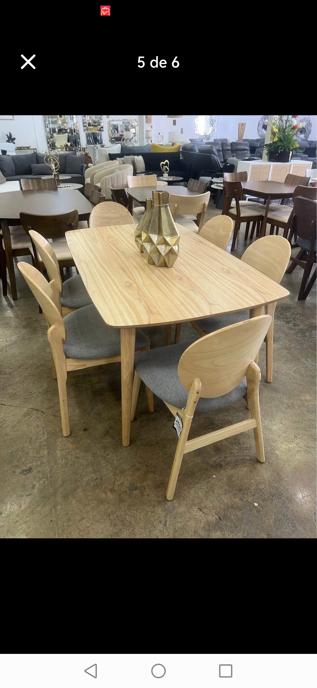 muebles y colchones - Juego de comedor importado en madera de 6 sillas  3