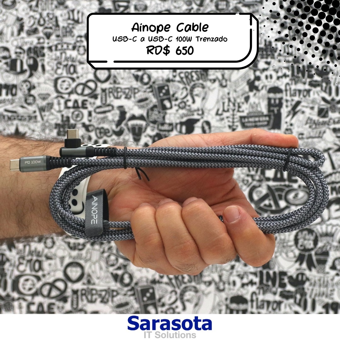 accesorios para electronica - Ainope Cable USB-C a USB-C 100W Trenzado 0