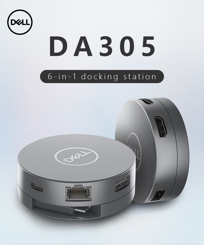 computadoras y laptops - DOCKING STATION DELL DA305 PARA LAPTOP DELL, 6 EN 1 USB-C, 2X USB-A 3.2, 1X USB- 0
