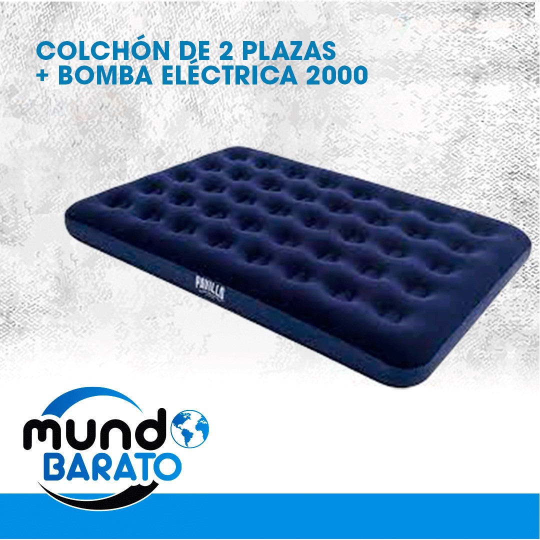 muebles y colchones - COLCHON INFLABLE INTEX + BOMBA INFLADOR ELECTRICO CAMA DE AIRE PORTATIL VIAJEROS 0