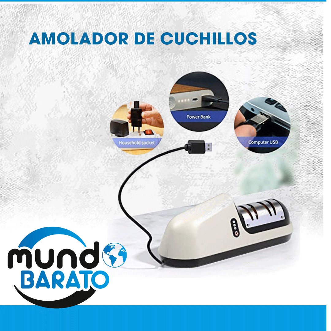 electrodomesticos - Afilador de cuchillos eléctrico, cocina profesional, USB recargable  Amolador 1