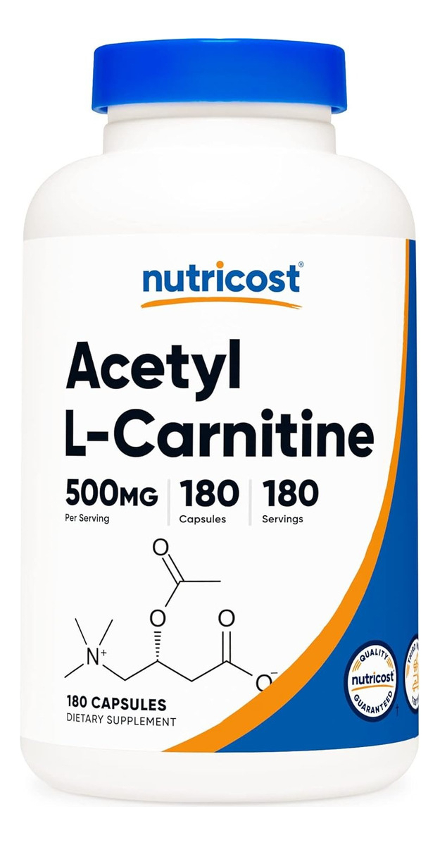 Salud y Equipamiento Médico - Nutricost Acetyl L-carnitine 500 Mg, 180 Capsulas - Sin Omg 0