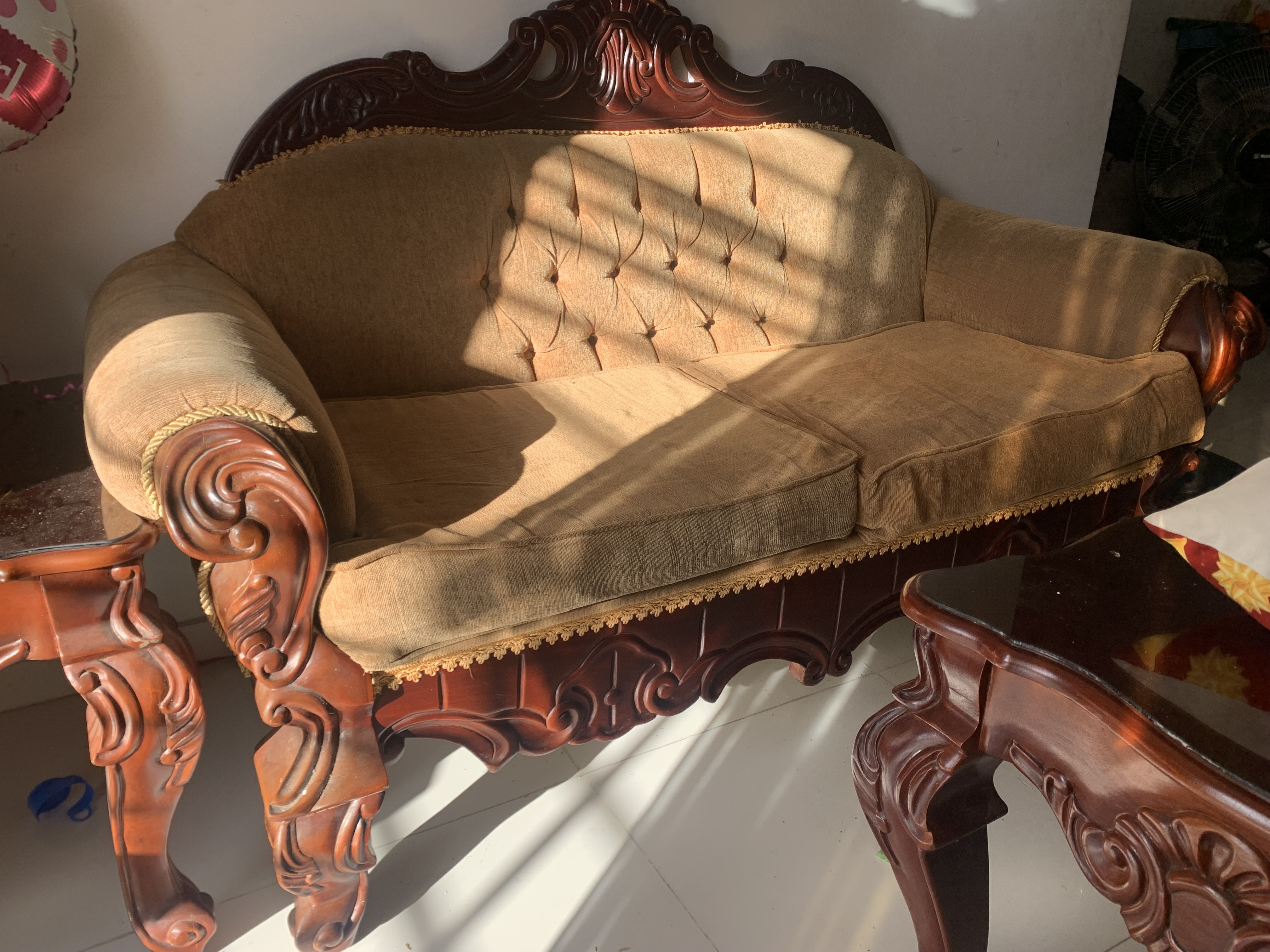 muebles y colchones - Juego de Muebles en Caoba Maciza Tallada – Eleganc 7