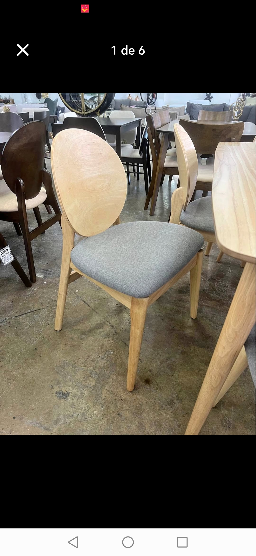 muebles y colchones - Juego de comedor importado en madera de 6 sillas  1