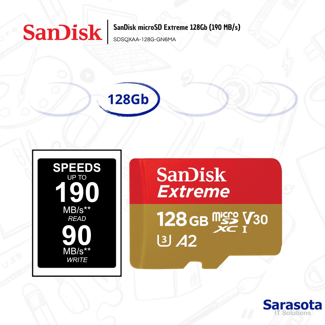 accesorios para electronica - SanDisk microSD Extreme 128Gb 190 MB/s 1