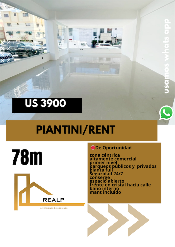 oficinas y locales comerciales - Local en Piantini primer nivel  0