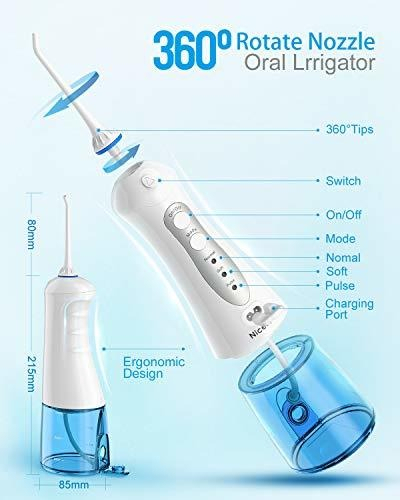 Salud y Equipamiento Médico - Limpiador De Dientes Con Hilo De Agua Inalambrico, Nicefeel 1