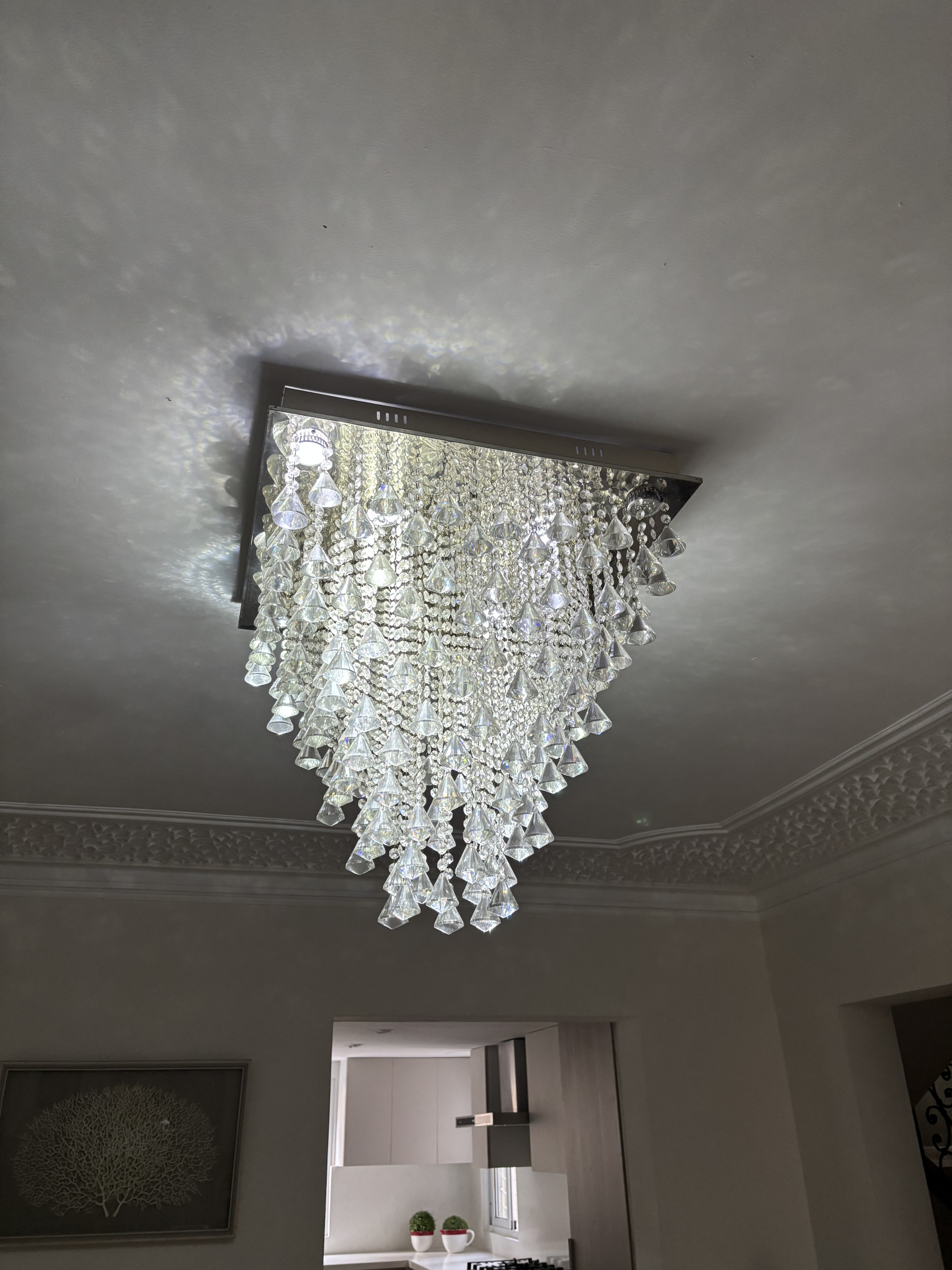 decoración y accesorios - Lámpara de Cristales forma diamantes 