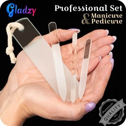 Salud y Equipamiento Médico - Juego De Limas De Uñas De Vidrio Checo Genuino: Pulidor D 1