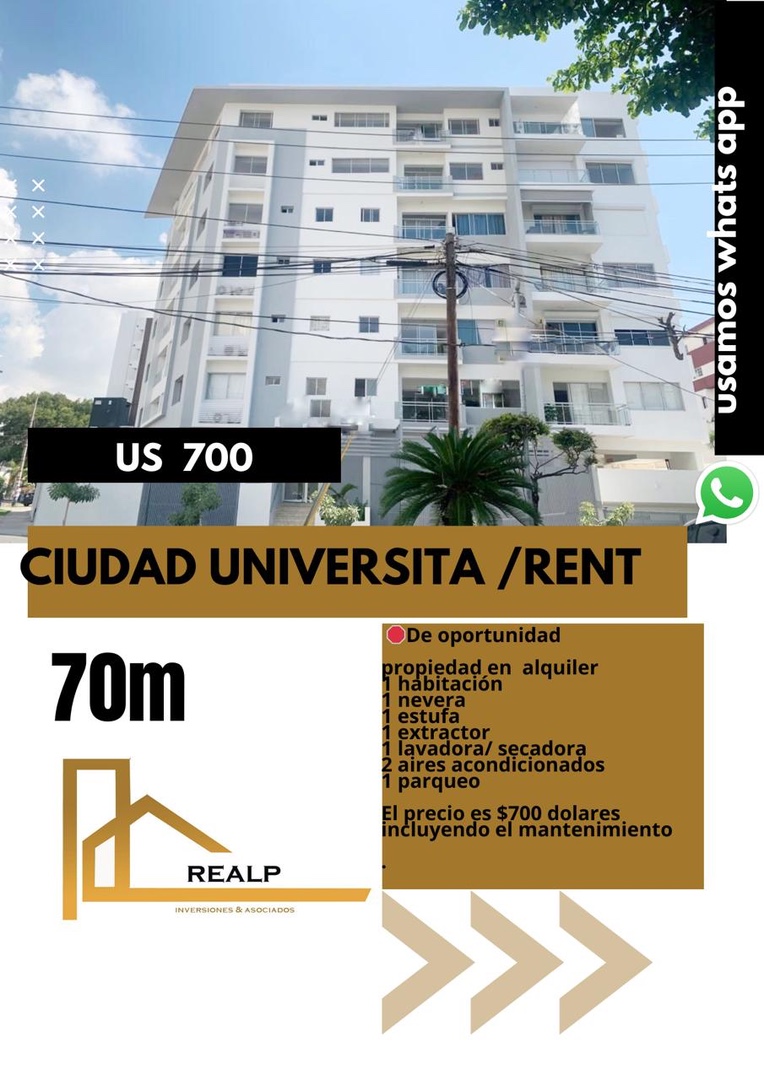 apartamentos - Apartamento línea blanca 1 hab  0