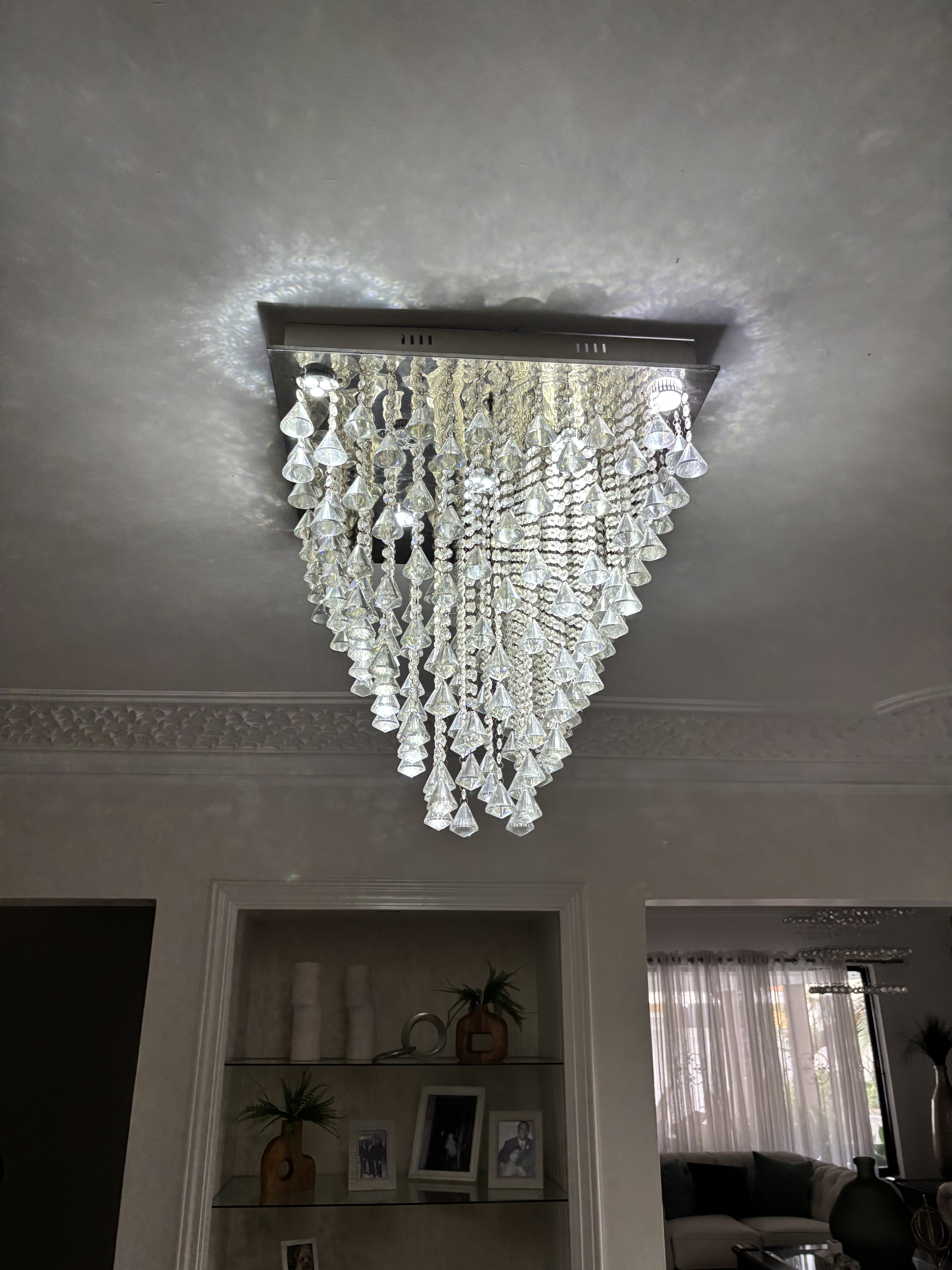decoración y accesorios - Lámpara de Cristales forma diamantes  1