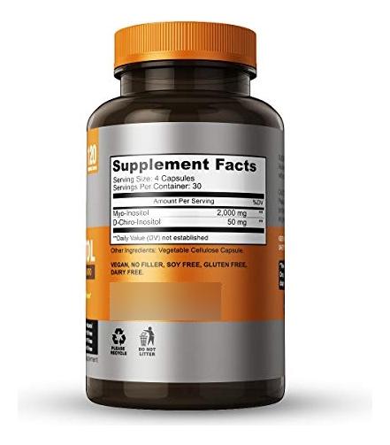 Salud y Equipamiento Médico - Myo Inositol 2050 Mg 120 Cap Simple Organics 2