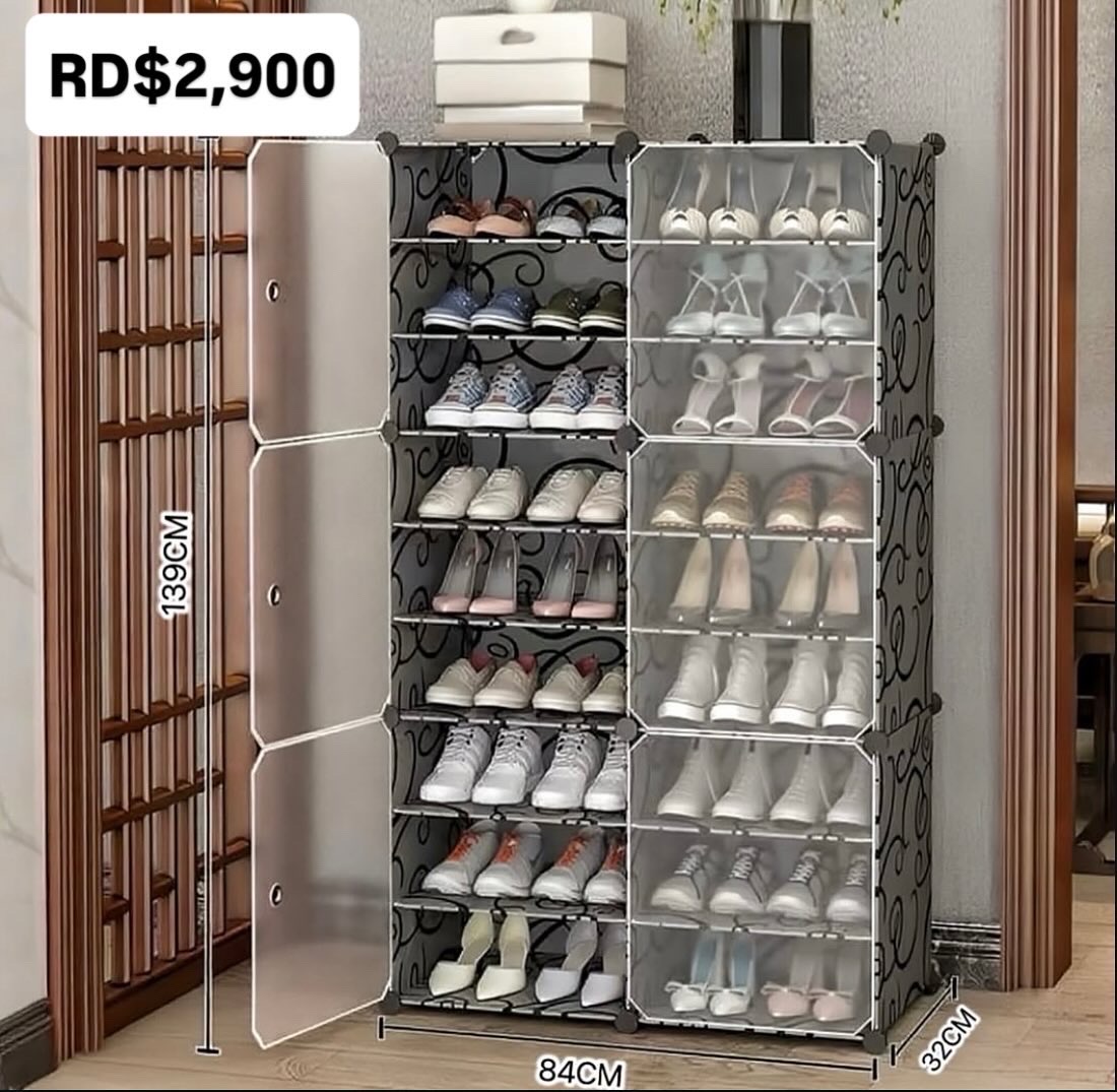 electrodomesticos - Zapatera plástica sintética de 9 niveles con capacidad para 36 pares de calzados 3