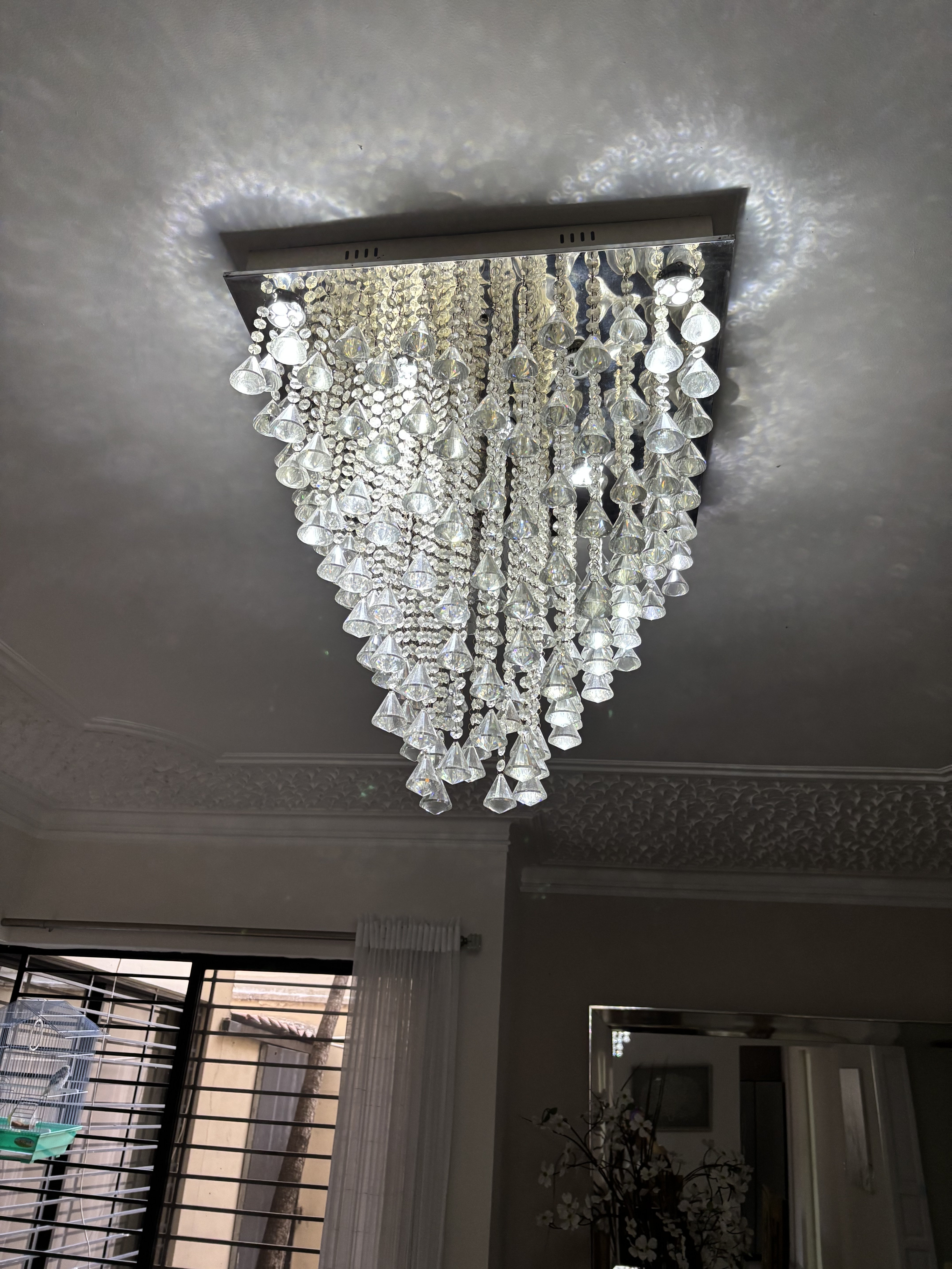 decoración y accesorios - Lámpara de Cristales forma diamantes  2