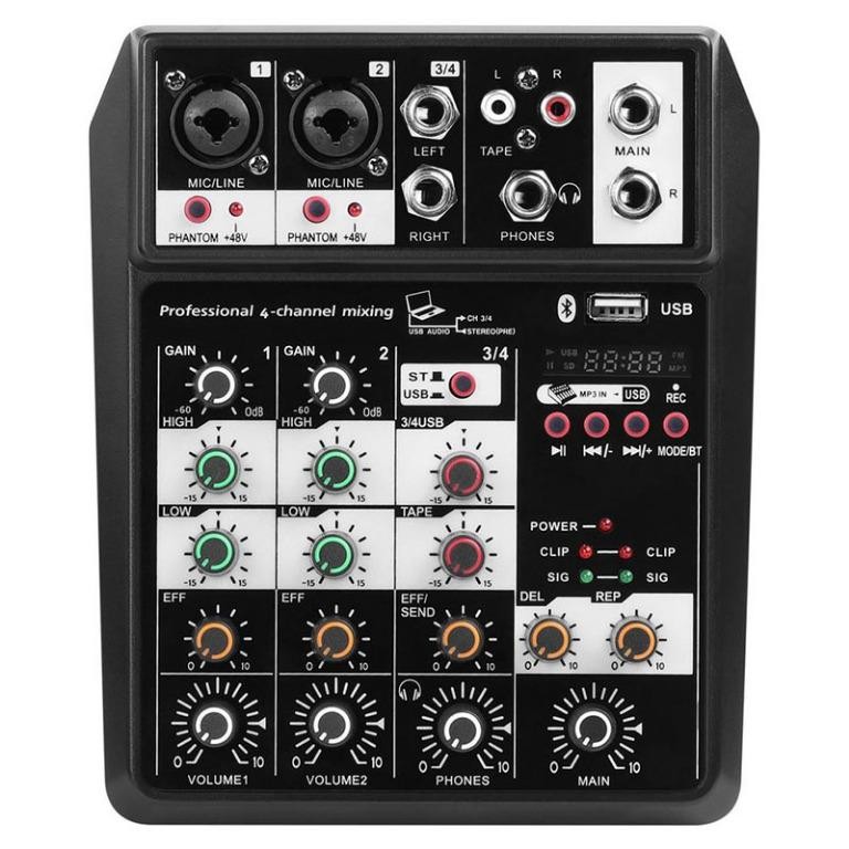 camaras y audio - MEZCLADOR DE AUDIO DE 4 CANALES MIXER USB PORTATIL 3