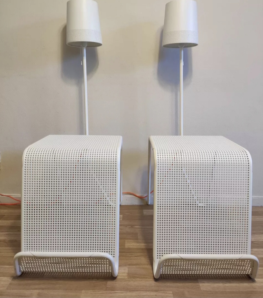 decoración y accesorios - 2 lámpara de pedestal de ikea  metal  cada una 350 0